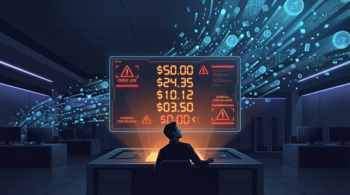 크레딧 카운터가 0을 향해 돌진하는 모습